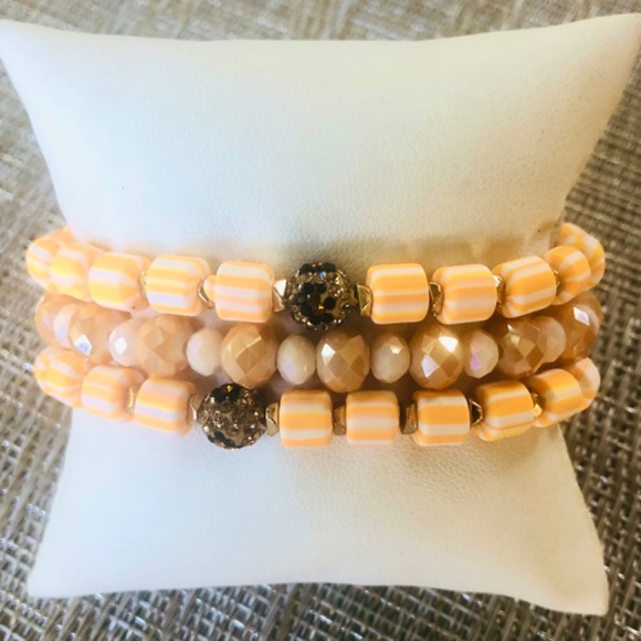 Erimish Bracelets Three Brand New Condition “Jungle Tropics” Stackable Stretch - Picture 5 of 6